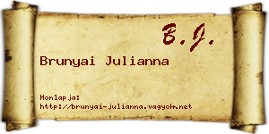 Brunyai Julianna névjegykártya